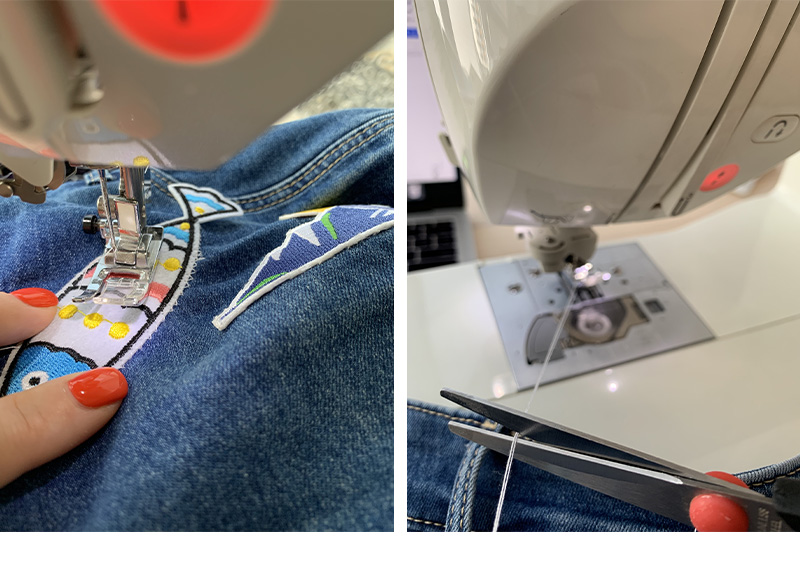 How to Sew on a Patch on a Home Sewing Machine