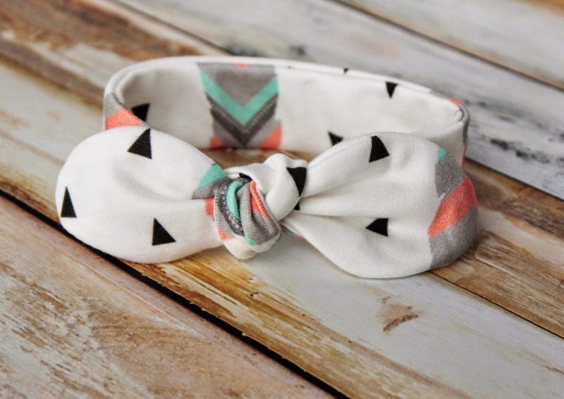geometric pattern baby knot headband