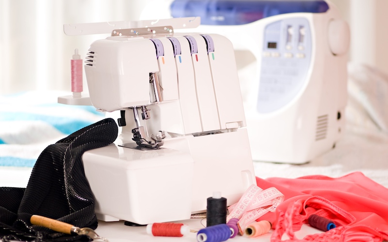 serger machine on a table