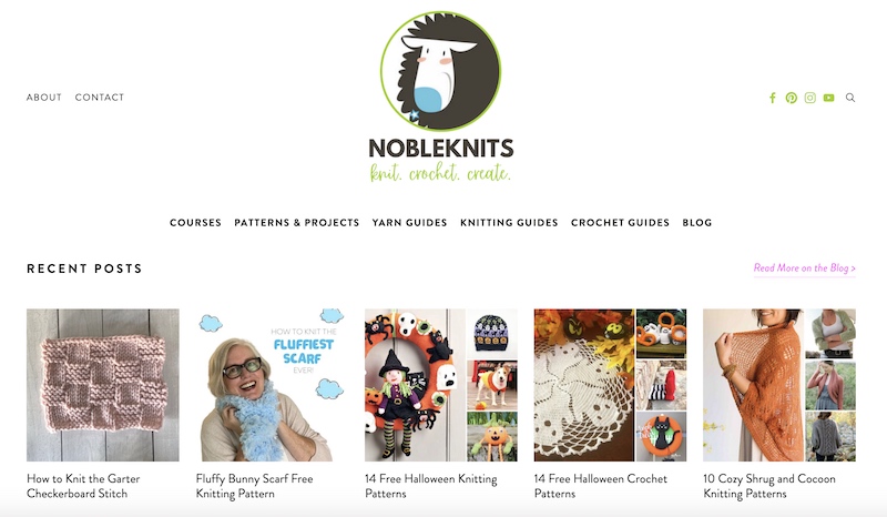 Noble Knits knitting blog home page