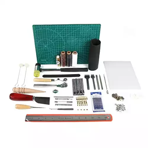 Amon Tech 44 Pcs Leathercraft Basic Tools Kit