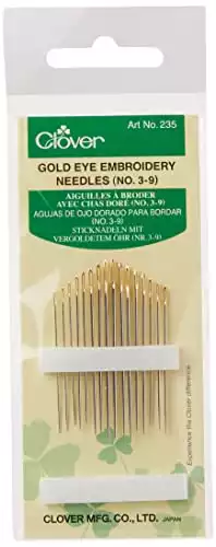 CLOVER No. 3-9 Gold Eye Embroidery Needles (16 Pack)