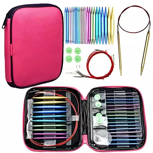 Looen Aluminum Circular Knitting Needles Set (37 Pcs)