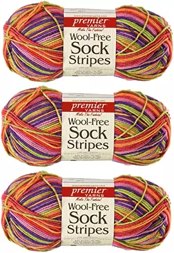 Premier Wool-Free Stripes Sock Yarn - 3 Pack