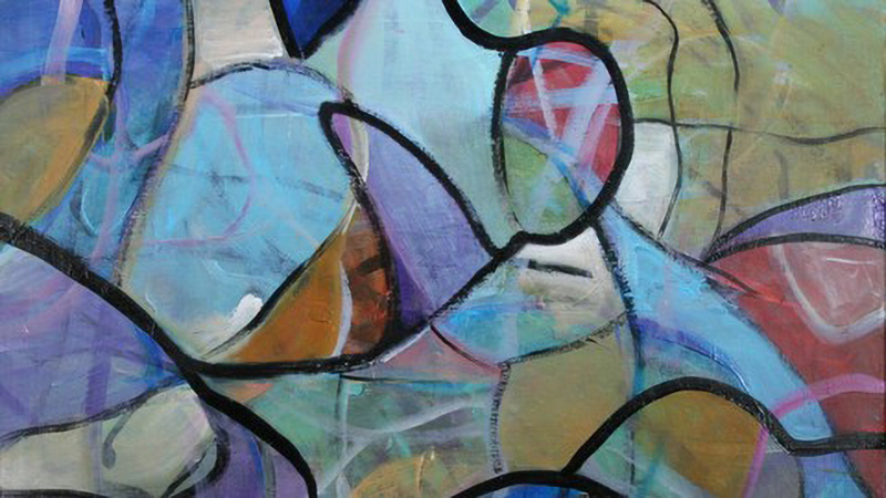 Abstract painting: Stained glass method class on Udemy